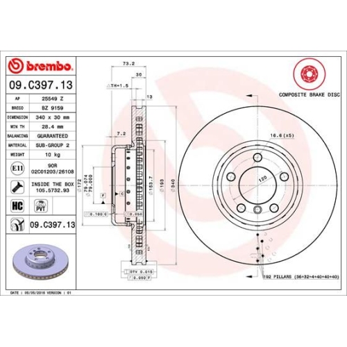 BREMBO Bremsscheibe PRIME LINE - Composite