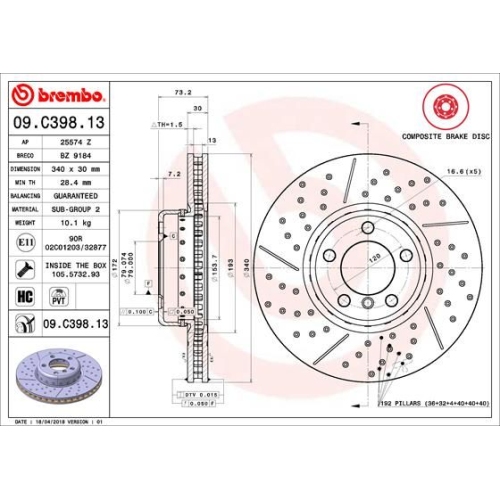 BREMBO Bremsscheibe PRIME LINE - Composite