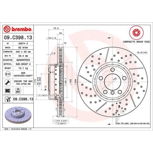 BREMBO Bremsscheibe PRIME LINE - Composite