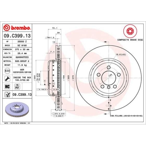 BREMBO Bremsscheibe PRIME LINE - Composite