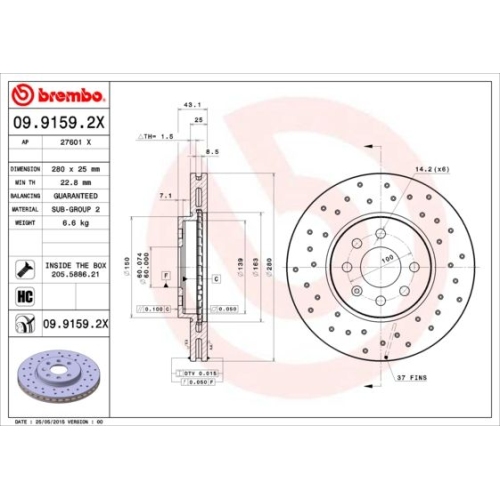 BREMBO Bremsscheibe XTRA LINE - Xtra