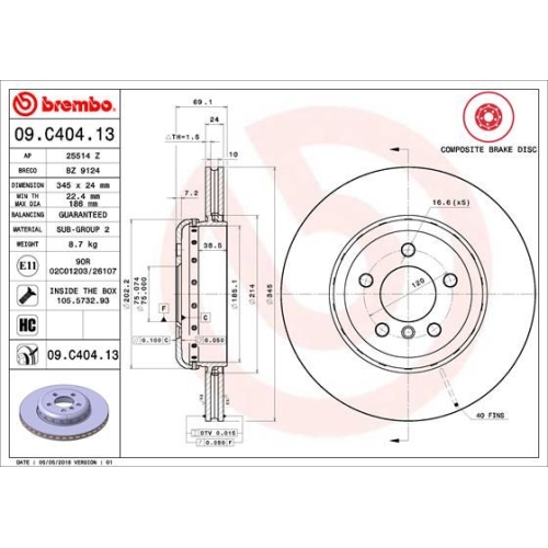 BREMBO Bremsscheibe PRIME LINE - Composite