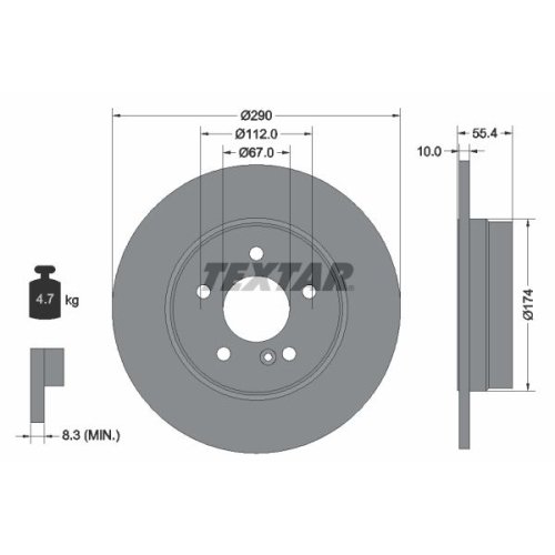 TEXTAR Bremsscheibe PRO