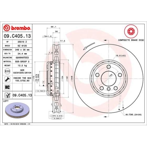 BREMBO Bremsscheibe PRIME LINE - Composite