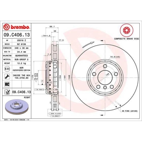 BREMBO Bremsscheibe PRIME LINE - Composite