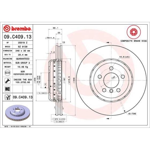 BREMBO Bremsscheibe PRIME LINE - Composite