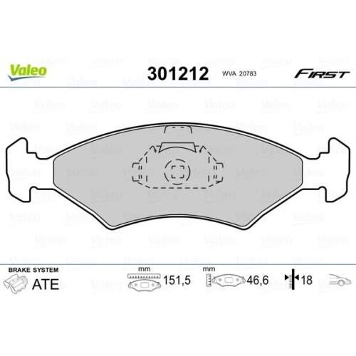 VALEO Bremsbelagsatz, Scheibenbremse FIRST