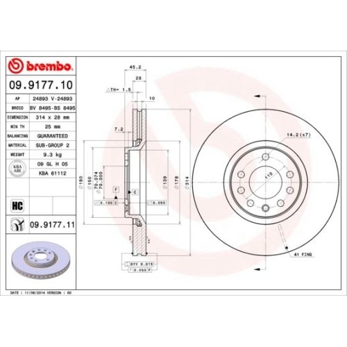 BREMBO Bremsscheibe PRIME LINE - UV Coated