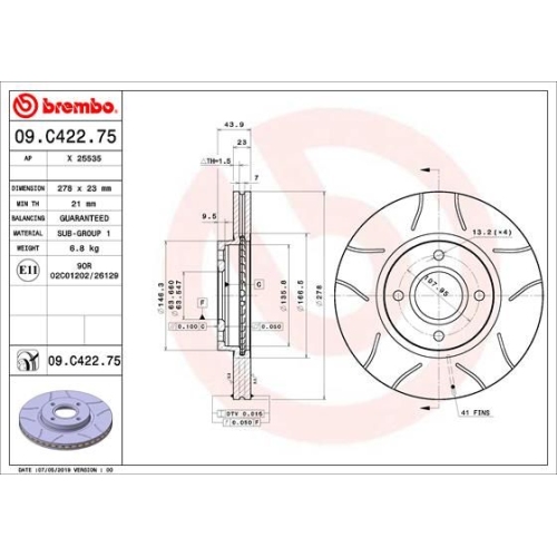 BREMBO Bremsscheibe XTRA LINE - Max