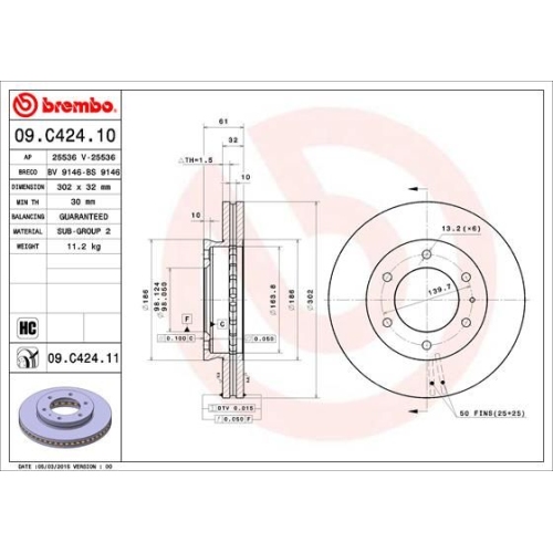 BREMBO Bremsscheibe PRIME LINE - UV Coated