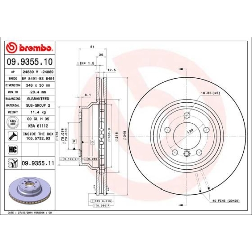 BREMBO Bremsscheibe PRIME LINE - UV Coated