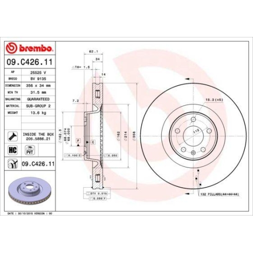 BREMBO Bremsscheibe PRIME LINE - UV Coated