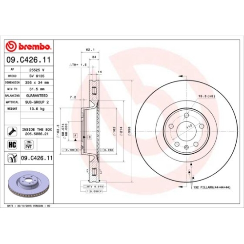 BREMBO Bremsscheibe PRIME LINE - UV Coated