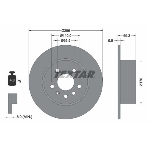 TEXTAR Bremsscheibe PRO