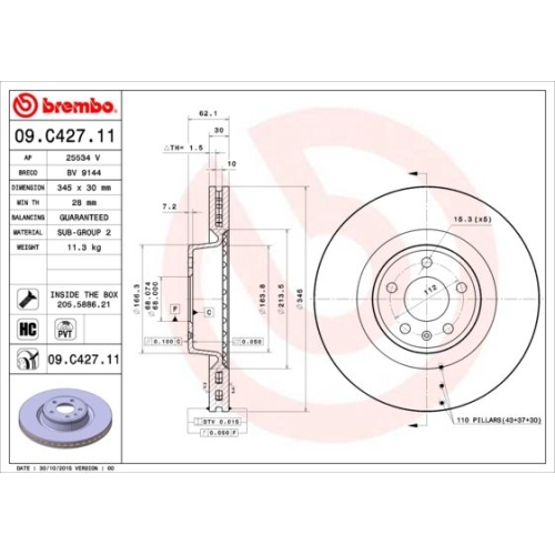 BREMBO Bremsscheibe PRIME LINE - UV Coated