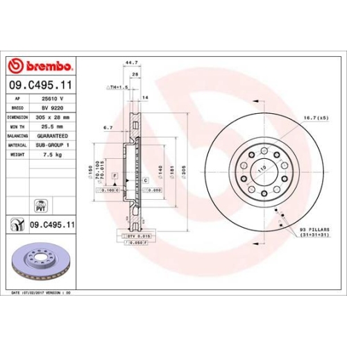 BREMBO Bremsscheibe PRIME LINE - UV Coated