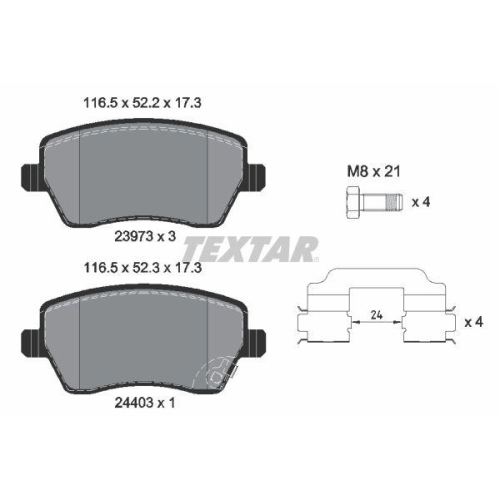 TEXTAR Bremsbelagsatz, Scheibenbremse Q+