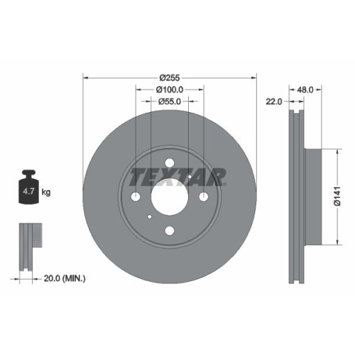 TEXTAR Bremsscheibe PRO