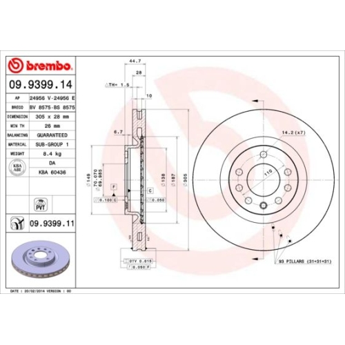 BREMBO Bremsscheibe PRIME LINE - UV Coated