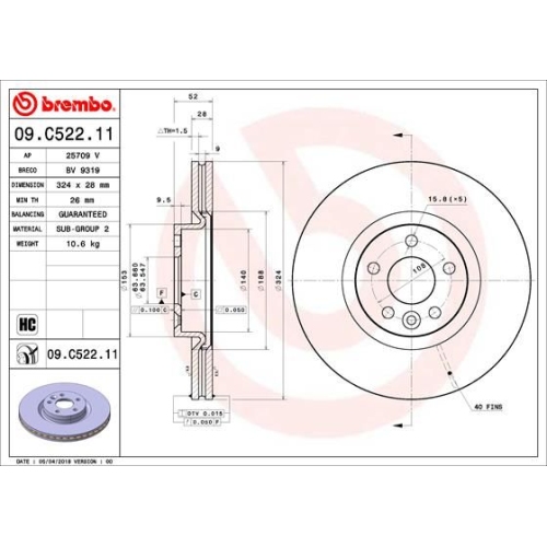 BREMBO Bremsscheibe PRIME LINE - UV Coated