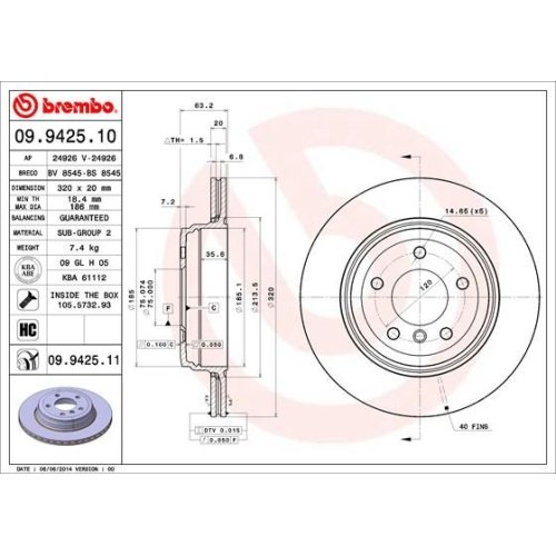 BREMBO Bremsscheibe PRIME LINE - UV Coated