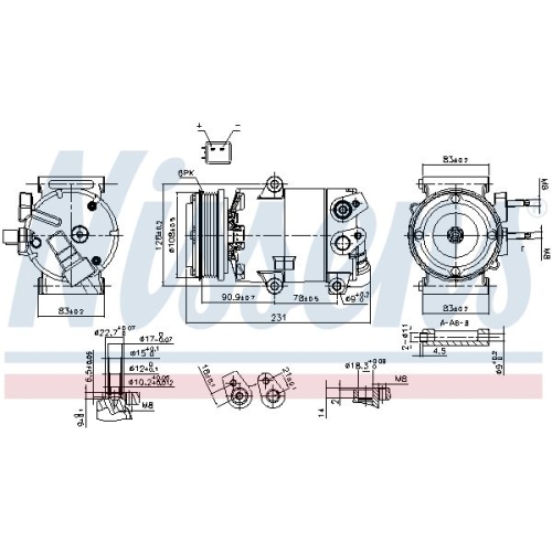 NISSENS Kompressor, Klimaanlage ** FIRST FIT **