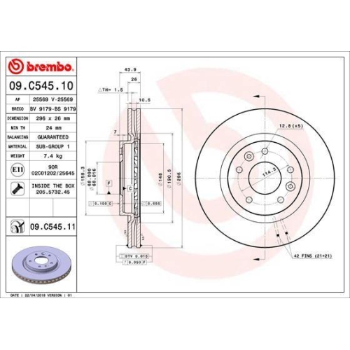 BREMBO Bremsscheibe PRIME LINE - UV Coated