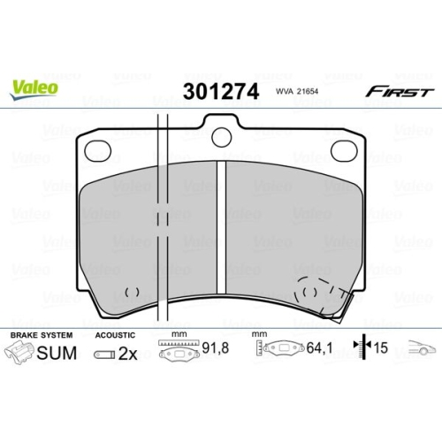 VALEO Bremsbelagsatz, Scheibenbremse FIRST