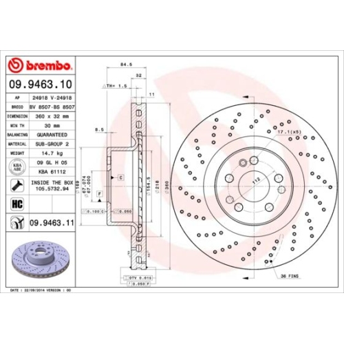 BREMBO Bremsscheibe PRIME LINE - UV Coated