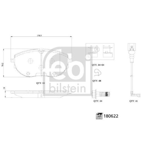 FEBI BILSTEIN Bremsbelagsatz, Scheibenbremse