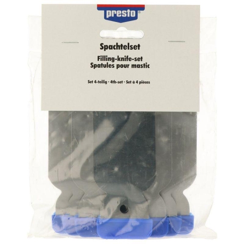 PRESTO Spachtel Spachtelklingen Metall Set &aacute; 4 St&uuml;ck