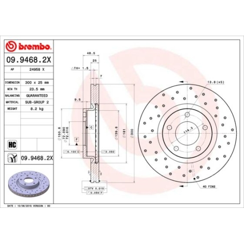 BREMBO Bremsscheibe XTRA LINE - Xtra