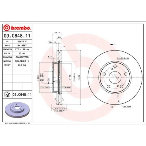 BREMBO Bremsscheibe PRIME LINE - UV Coated