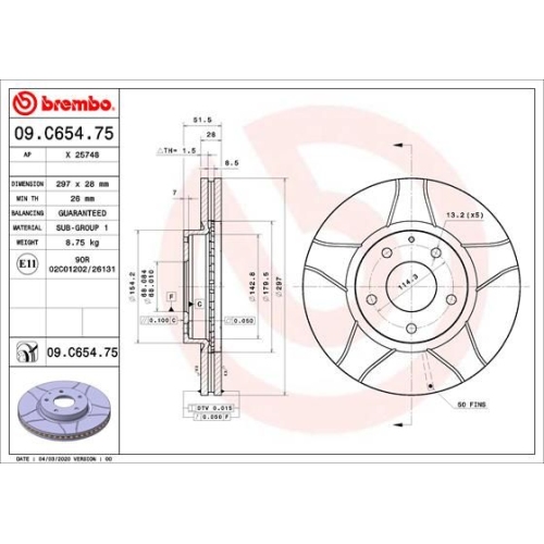 BREMBO Bremsscheibe XTRA LINE - Max