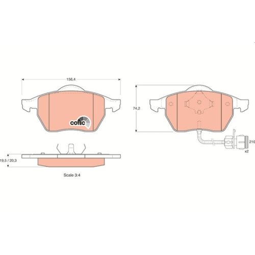 TRW Bremsbelagsatz, Scheibenbremse COTEC