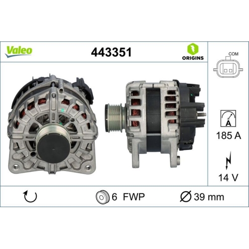 VALEO Generator VALEO ORIGINS NEW OE TECHNOLOGIE