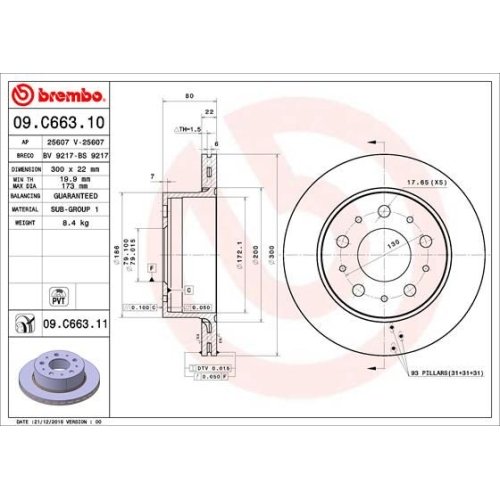 BREMBO Bremsscheibe PRIME LINE - UV Coated