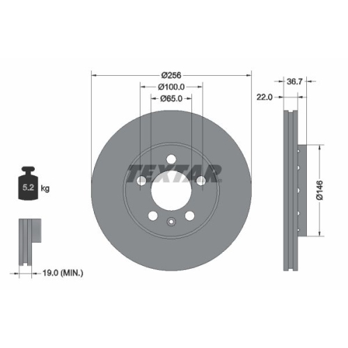 TEXTAR Bremsscheibe PRO+