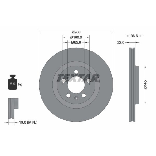 TEXTAR Bremsscheibe PRO+