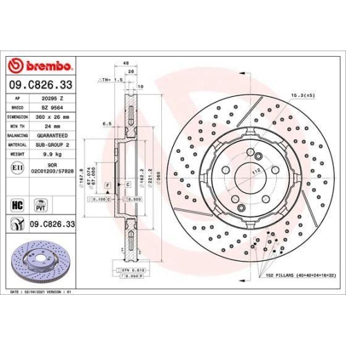 BREMBO Bremsscheibe PRIME LINE - Dual Cast