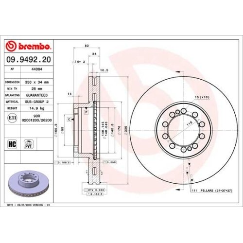 BREMBO Bremsscheibe PRIME LINE