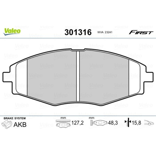 VALEO Bremsbelagsatz, Scheibenbremse FIRST