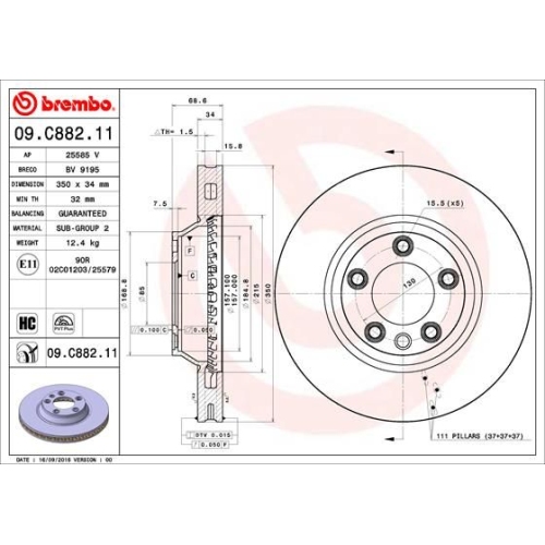 BREMBO Bremsscheibe PRIME LINE - UV Coated