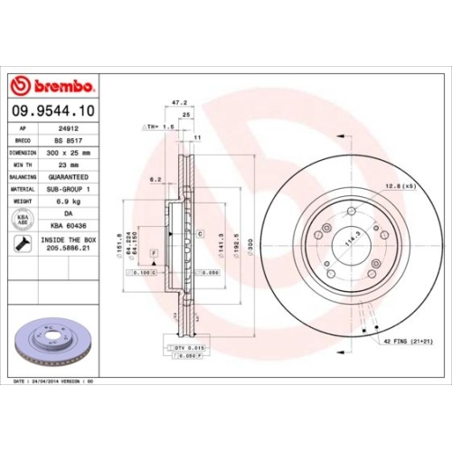 BREMBO Bremsscheibe PRIME LINE - UV Coated