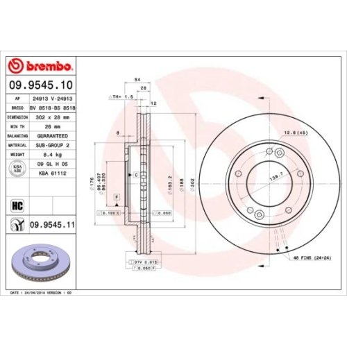 BREMBO Bremsscheibe PRIME LINE - UV Coated