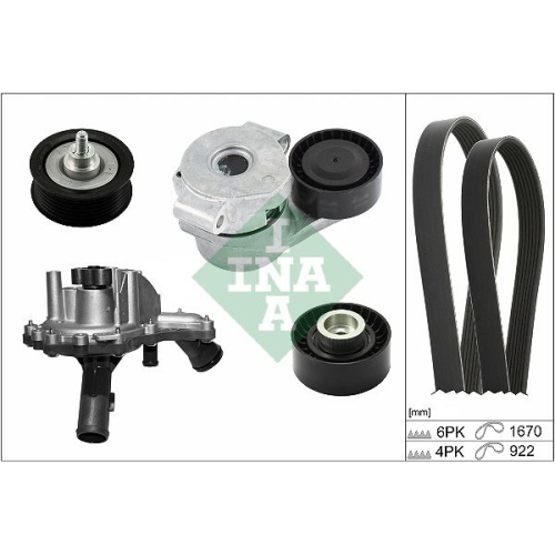 Schaeffler INA Wasserpumpe + Keilrippenriemensatz