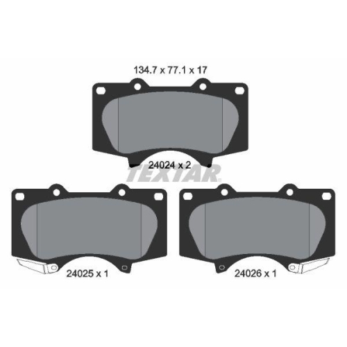 TEXTAR Bremsbelagsatz, Scheibenbremse