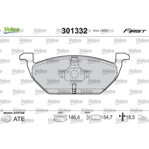 VALEO Bremsbelagsatz, Scheibenbremse FIRST