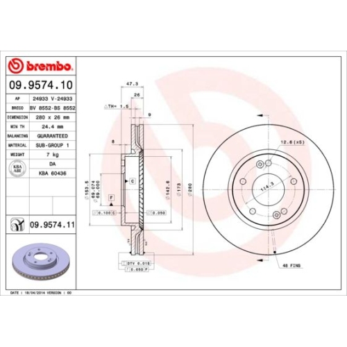 BREMBO Bremsscheibe PRIME LINE - UV Coated