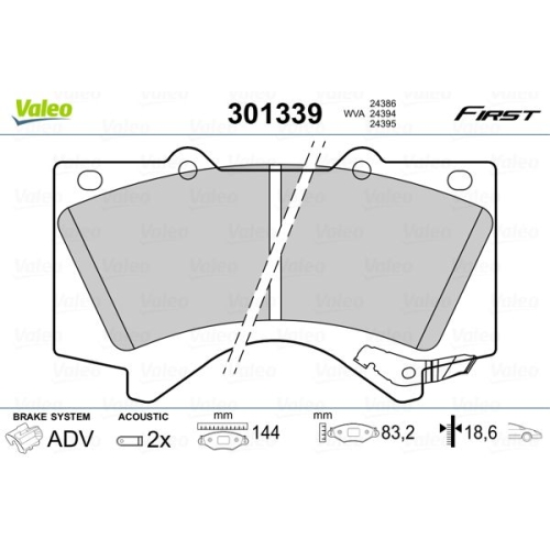 VALEO Bremsbelagsatz, Scheibenbremse FIRST